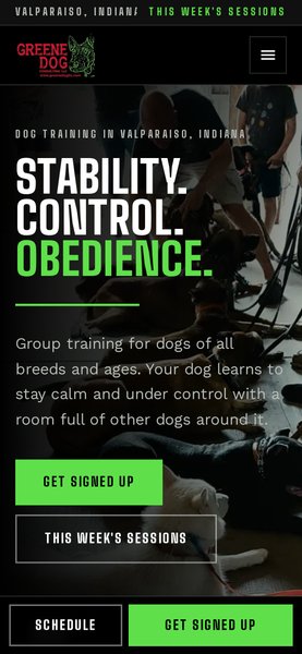 greenedogllc.com on a phone