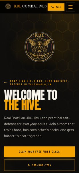KDL Combatives site on a phone